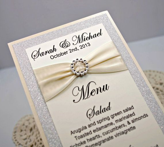 DIY Wedding Menu Card
 Wedding menu Wedding ideas Pinterest