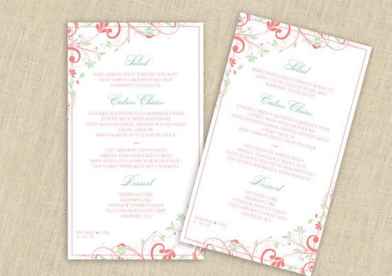 DIY Wedding Menu Card
 Diy Wedding Menu Card Template DOWNLOAD by KarmaKWeddings