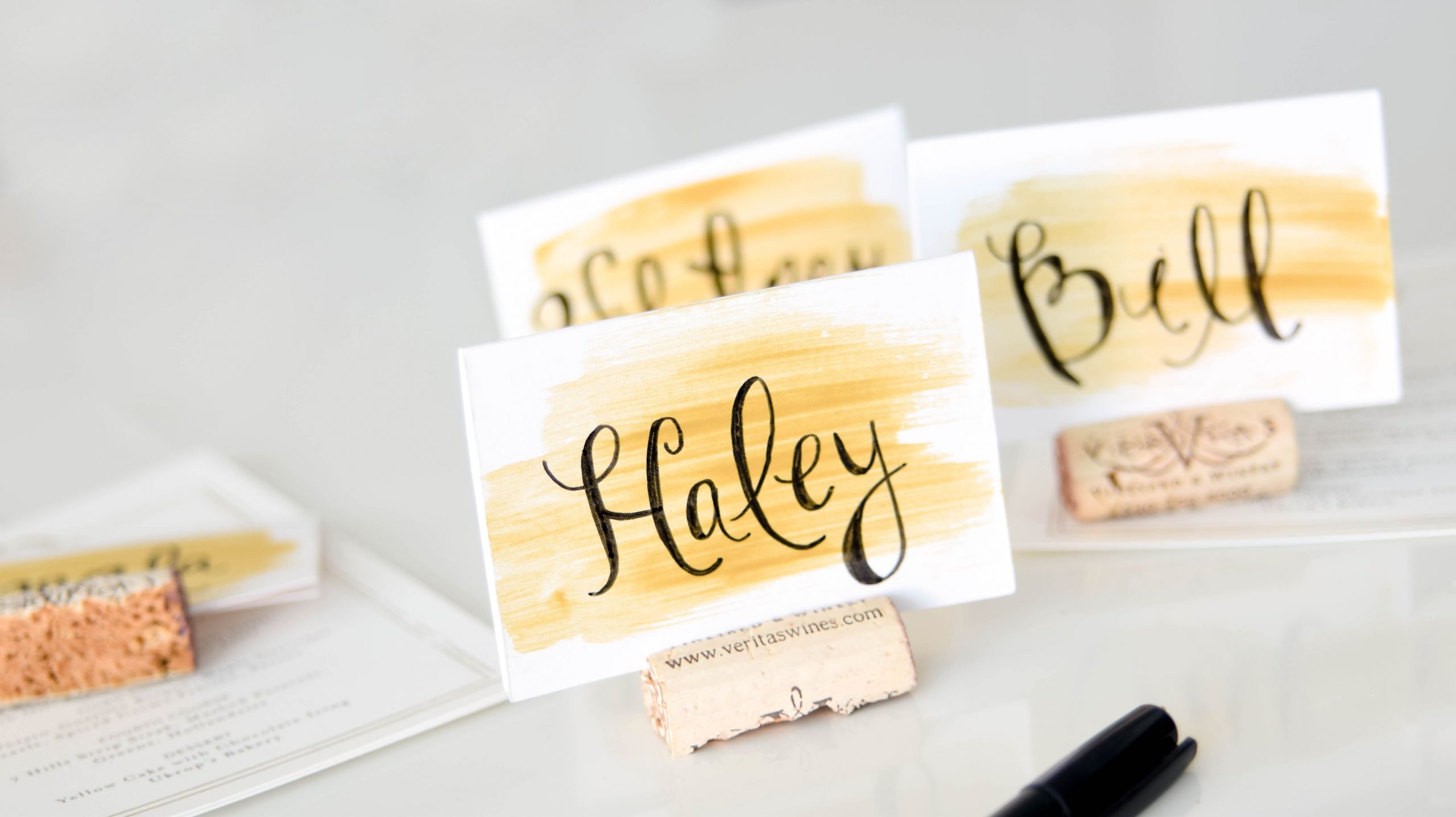 DIY Wedding Place Cards
 The Easiest Wedding DIY Watercolor Place Cards Heather Bien