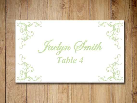 DIY Wedding Place Cards
 DIY Wedding Place Card Template Printable by