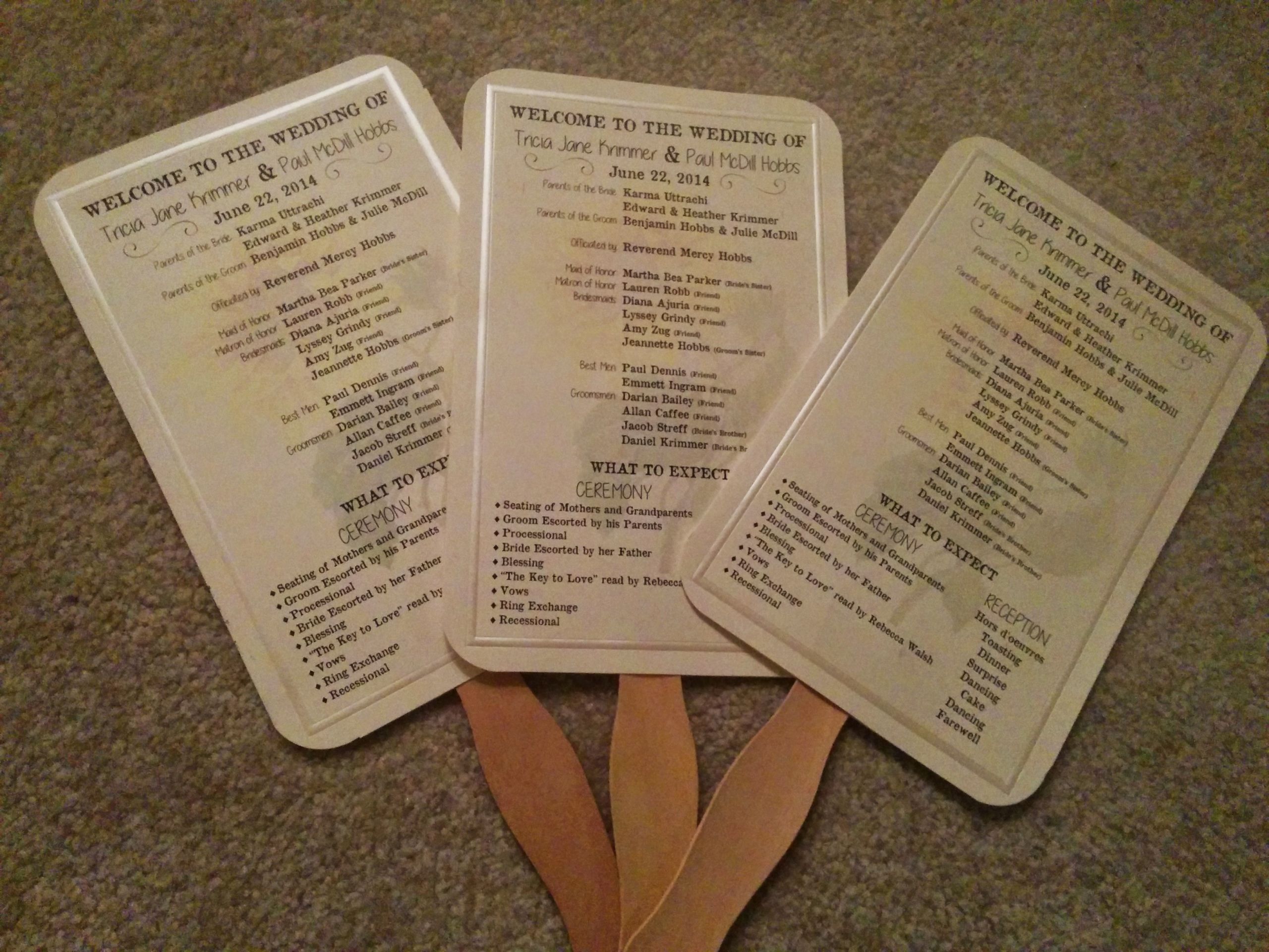 DIY Wedding Program Fans
 Paper Fan Wedding Programs Do It Yourself N Save