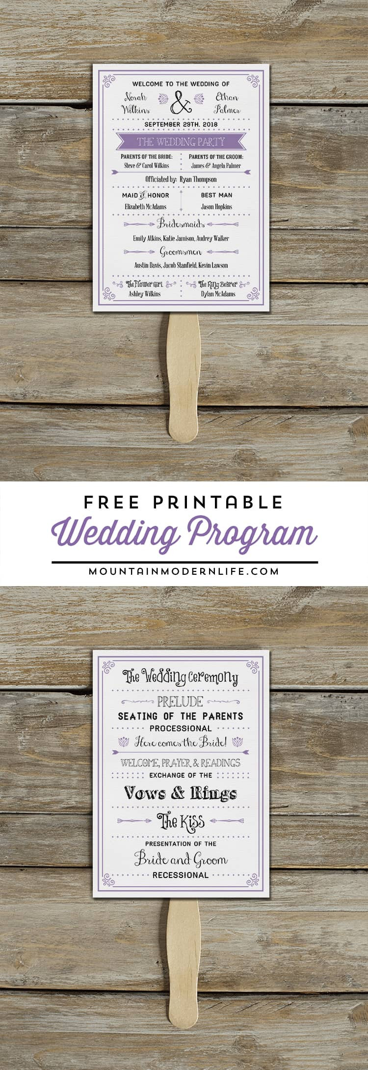 DIY Wedding Programs Templates
 FREE Printable Wedding Program