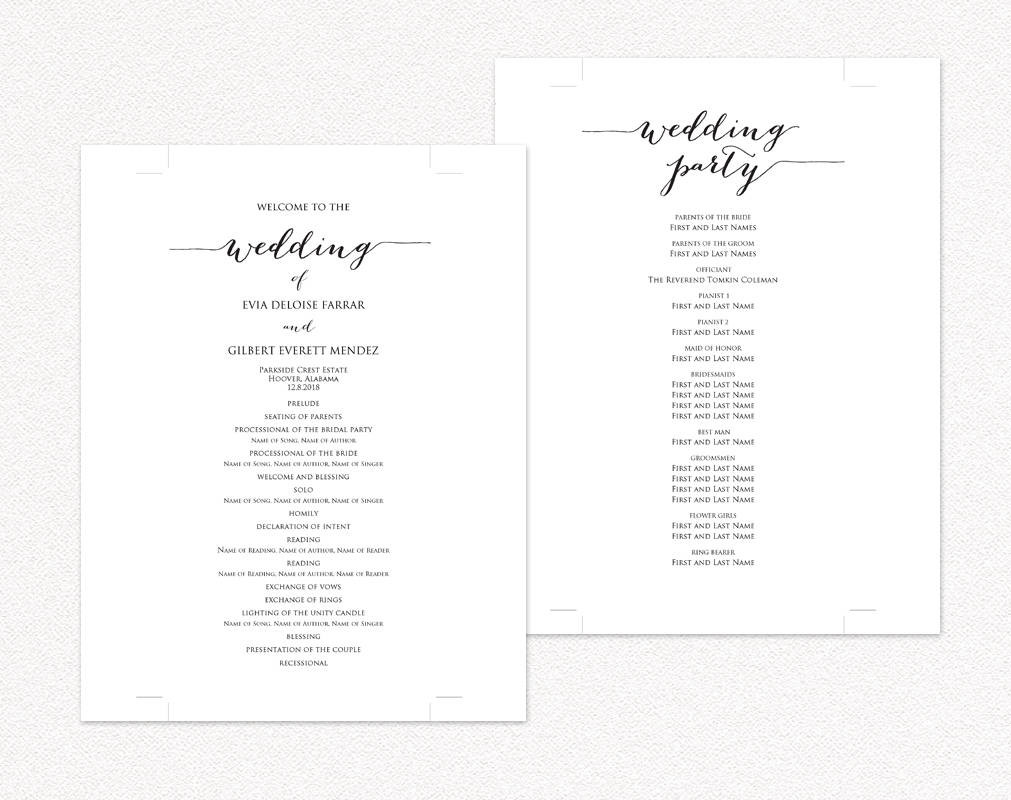 DIY Wedding Programs Templates
 Wedding Programs · Wedding Templates and Printables