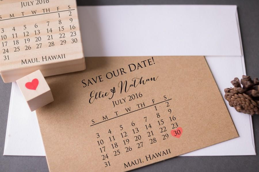 DIY Wedding Save The Dates
 Save The Date Stamp Set DIY Calendar Stamp With Heart