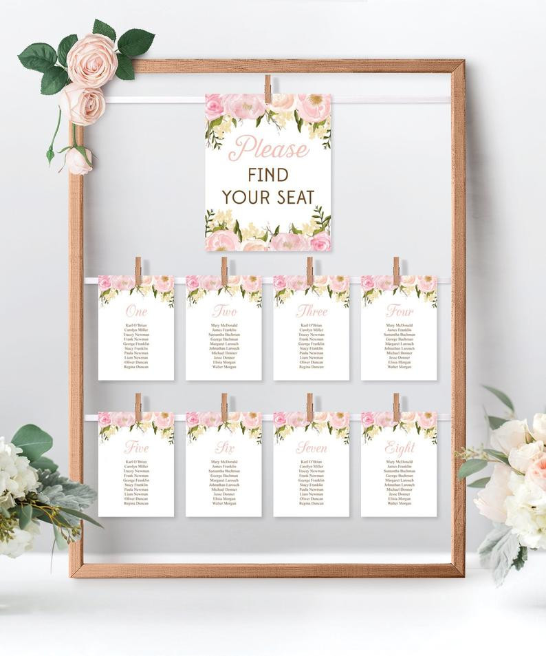 DIY Wedding Seating Chart
 Wedding Seating Chart Template DIY Printable Wedding Table