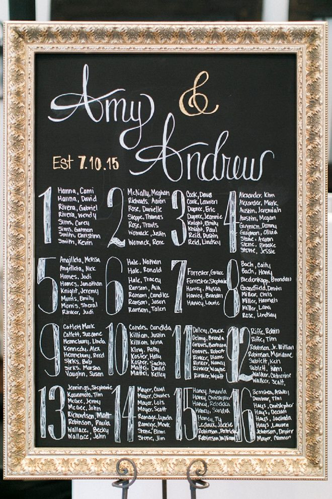 DIY Wedding Seating Chart
 Check Out This Gorgeous and Intimate DIY Wedding