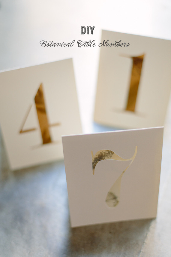 DIY Wedding Table Numbers
 DIY botanical table numbers