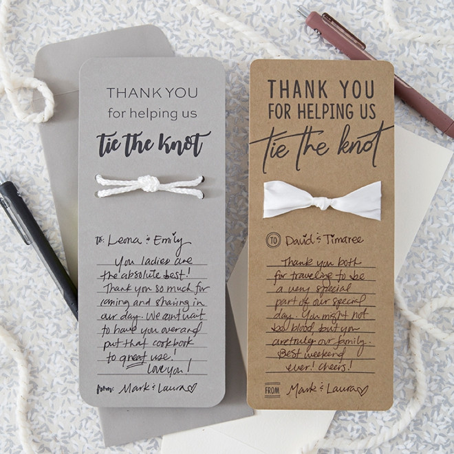 DIY Wedding Thank You Cards
 These DIY "Tie The Knot" Wedding Thank You Cards Are The