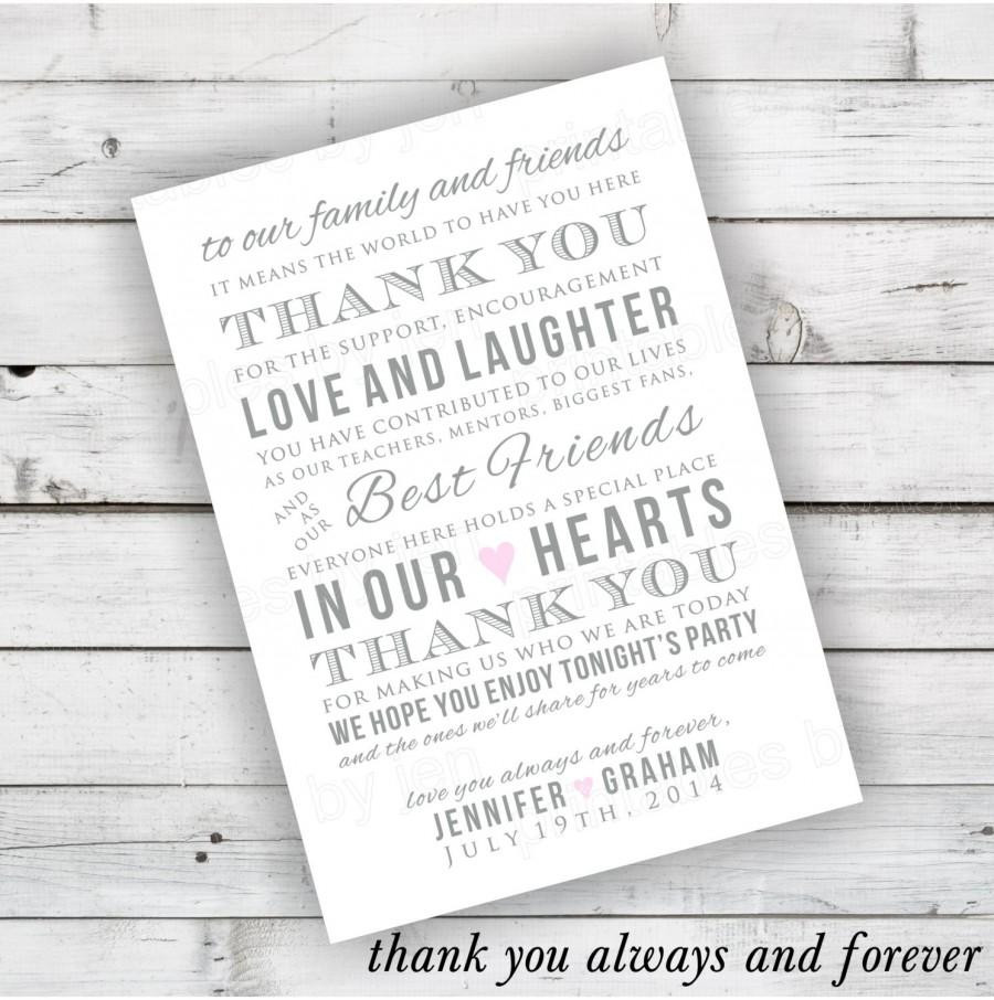 DIY Wedding Thank You Cards
 DIY Wedding Reception Thank You Card Printable