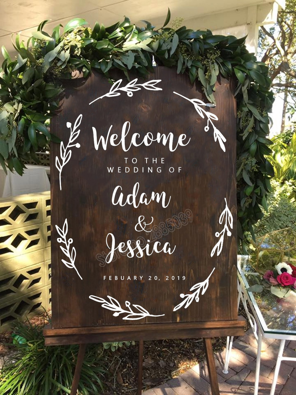 DIY Wedding Welcome Sign
 Custom Floral Wel e Sign Rustic Flower Vinyl Decal