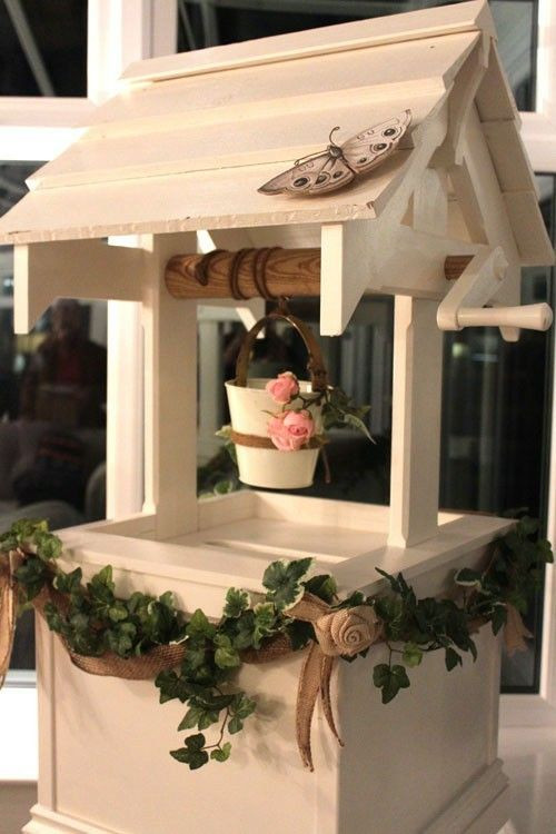 DIY Wedding Wishing Well
 Wishing well for best wishes at wedding reception