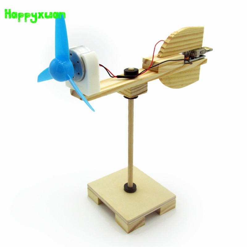 DIY Wind Turbine Kit
 Happyxuan Sience Experiment Toy Wind Turbine DIY Wood