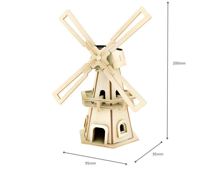 DIY Wind Turbine Kit
 Desktop Model Solar Powered DIY wooden 3D Modelling Kit
