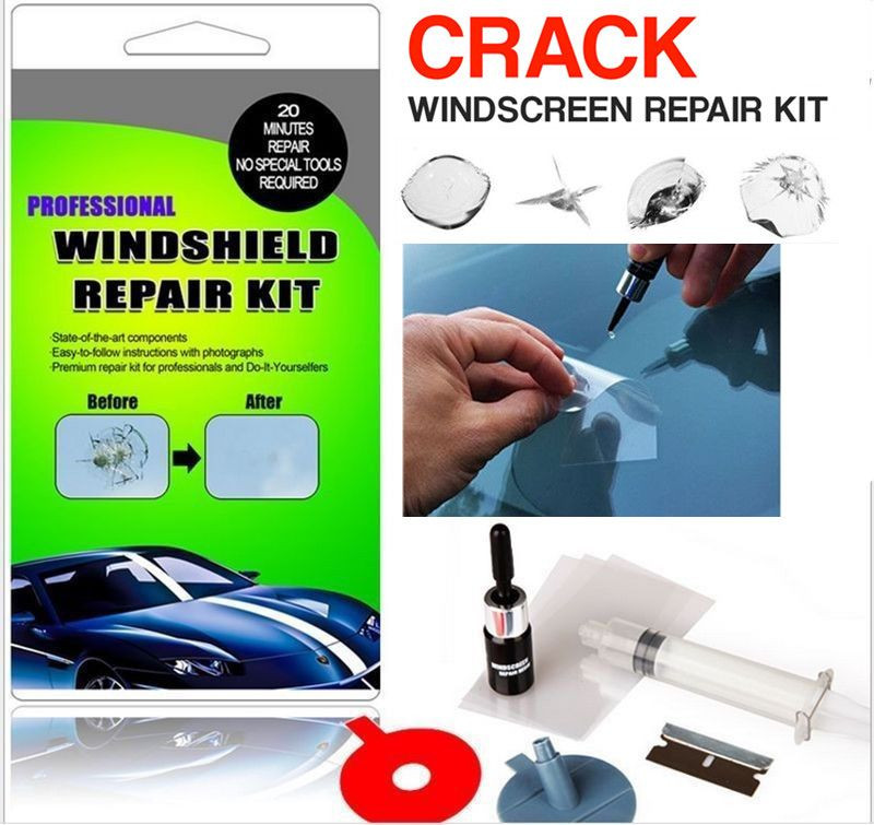 DIY Windshield Crack Repair
 Car Windscreen Crack Premium Repair Kit DIY Chip