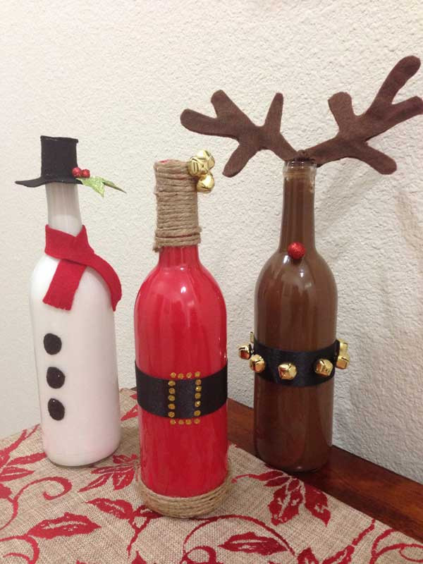 DIY Wine Bottle Christmas Decoration
 Wine Bottle Christmas Decorations DIY for Life