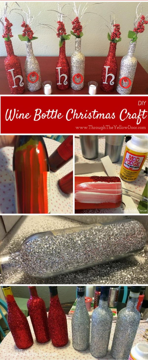 DIY Wine Bottle Christmas Decoration
 25 Awesome DIY Christmas Decorating Ideas and Tutorials 2017
