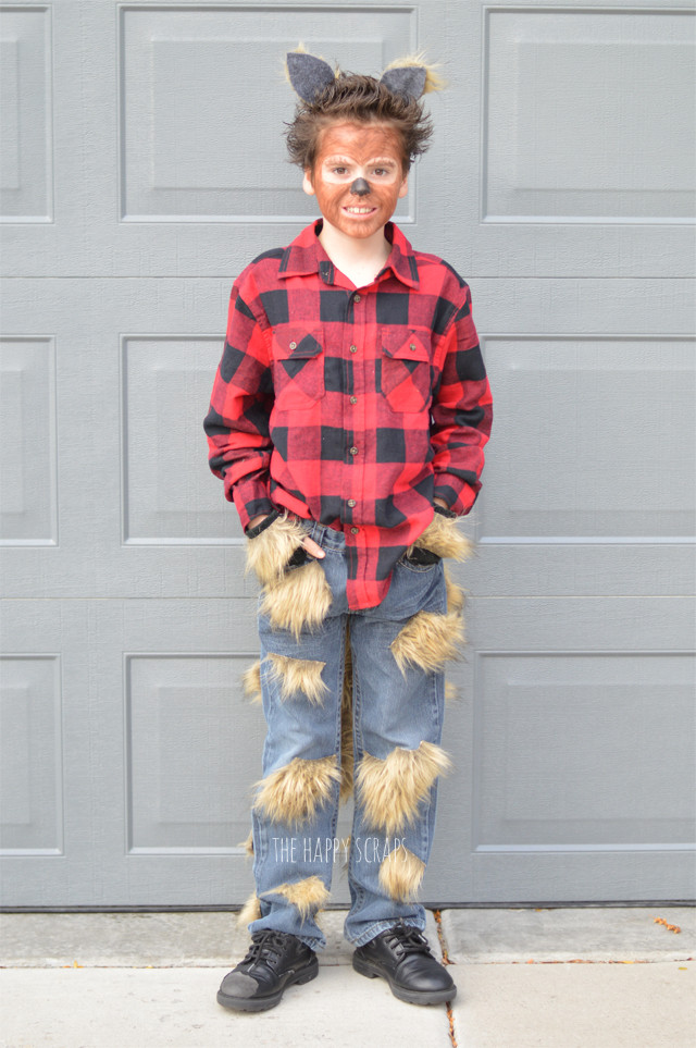 DIY Wolf Costume
 DIY Werewolf Halloween Costume The Happy Scraps