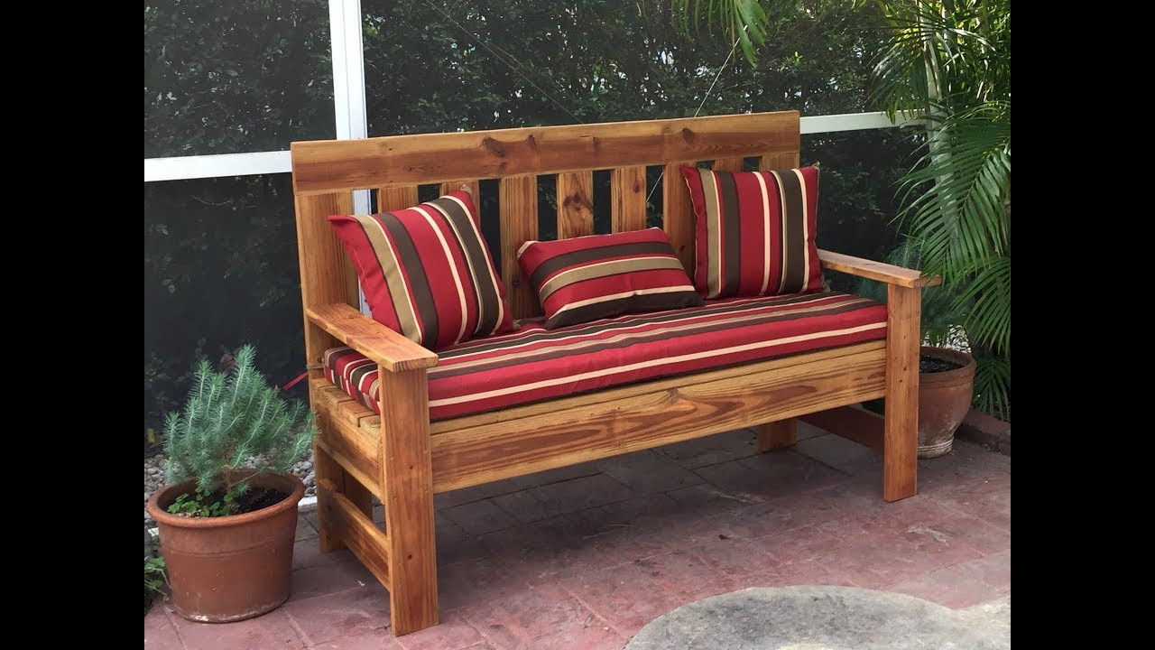 DIY Wood Bench
 Upcycled Wood Outdoor Bench Garden Bench DIY 60 inch