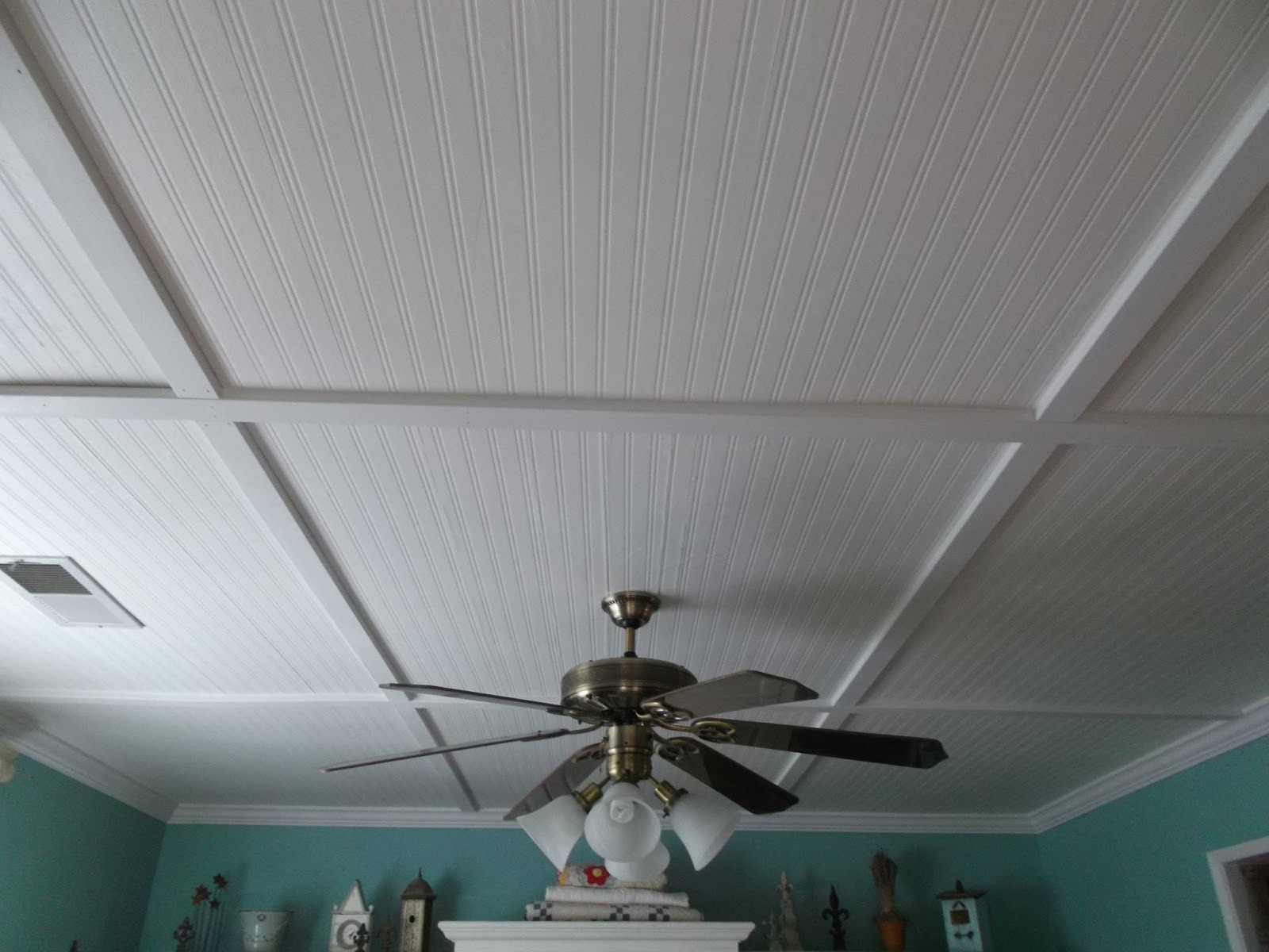 DIY Wood Ceiling Panels
 living a cottage life Beadboard Ceiling