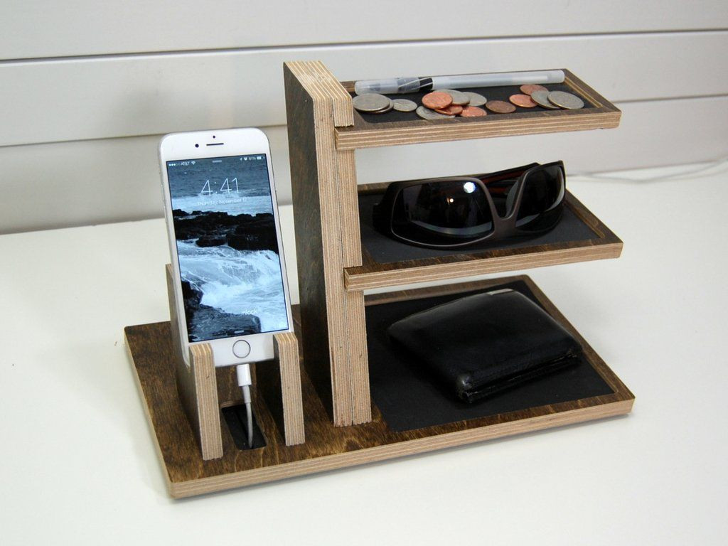 DIY Wood Charging Station
 Phone Cantilevered Docking Station in 2019