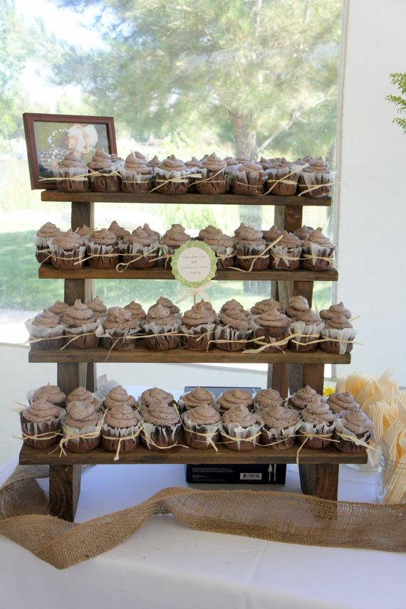 DIY Wood Cupcake Stand
 The Cupcake Stand 4 Tiered Rustic Wooden Display Stand