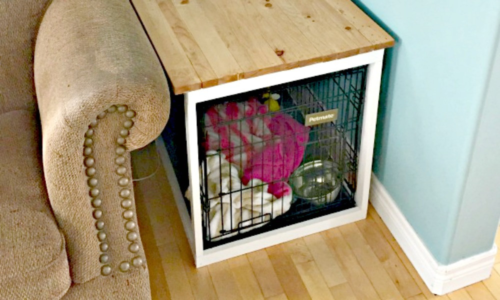 DIY Wood Dog Crate Cover
 DIY dog crate cover