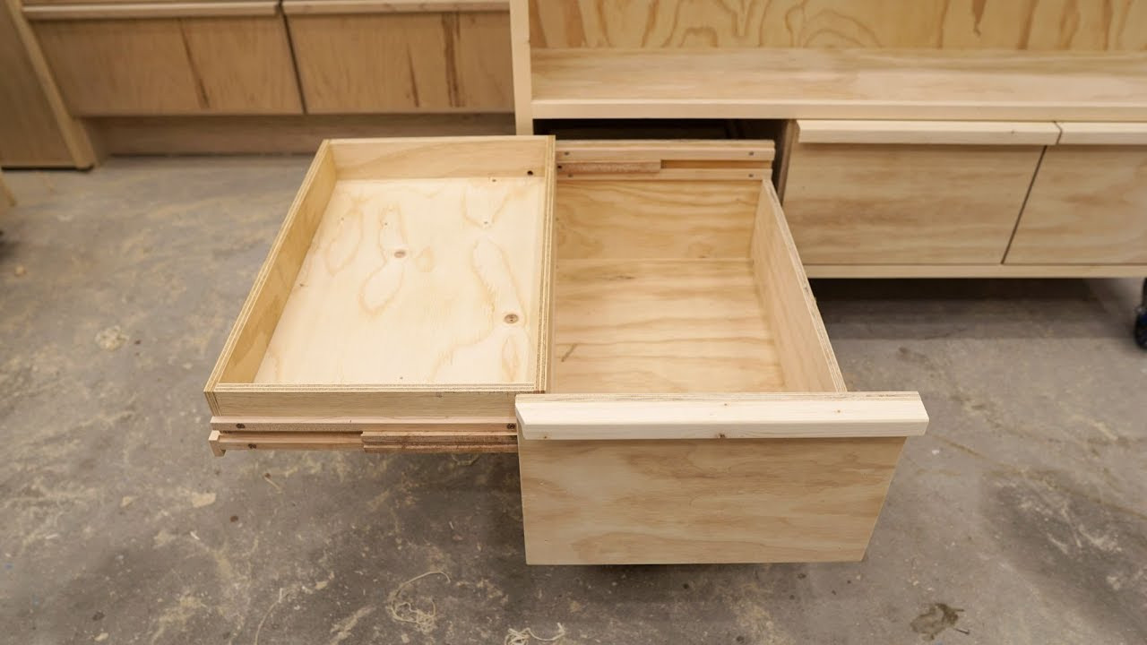 DIY Wood Drawer Slides
 Double Deck Drawers Wooden Full Extension Slides