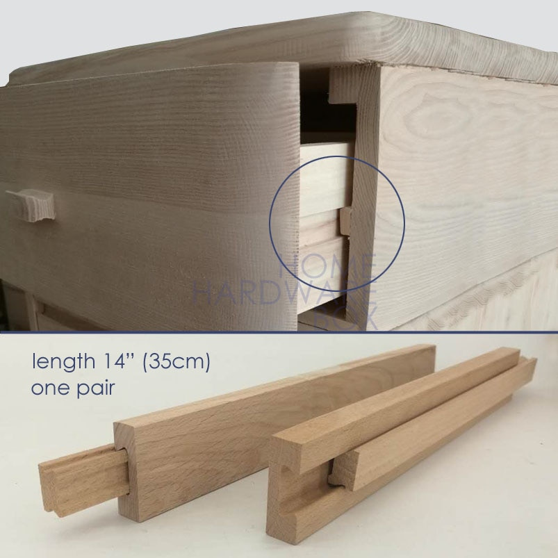 DIY Wood Drawer Slides
 35cm 14" wooden drawer slides cabinet DIY one pair 2 pcs