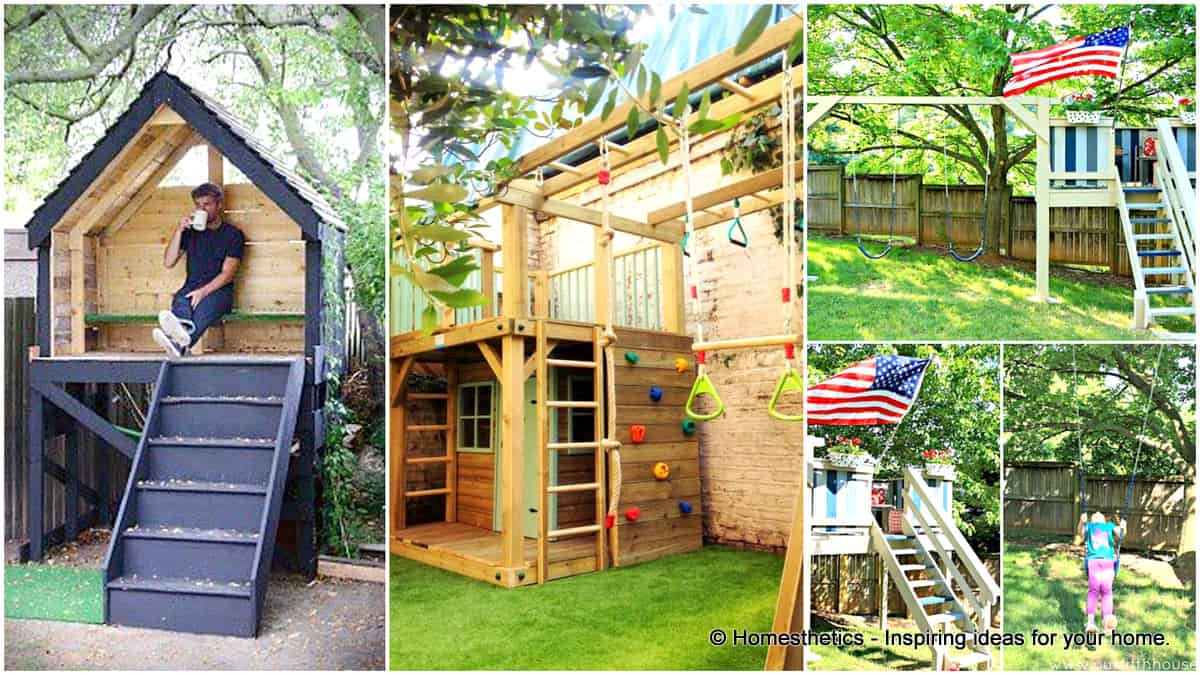 DIY Wood Playhouse
 16 Creative Kids Wooden Playhouses Designs For Your Yard