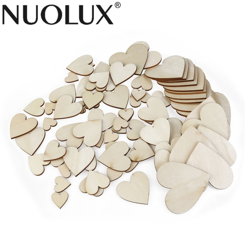 DIY Wood Slices For Wedding
 Aliexpress Buy 80pcs Heart Shaped Wood Log Slices