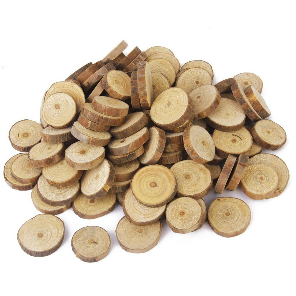 DIY Wood Slices For Wedding
 100pcs 1 3CM Wood Log Slices Discs for DIY Crafts Wedding