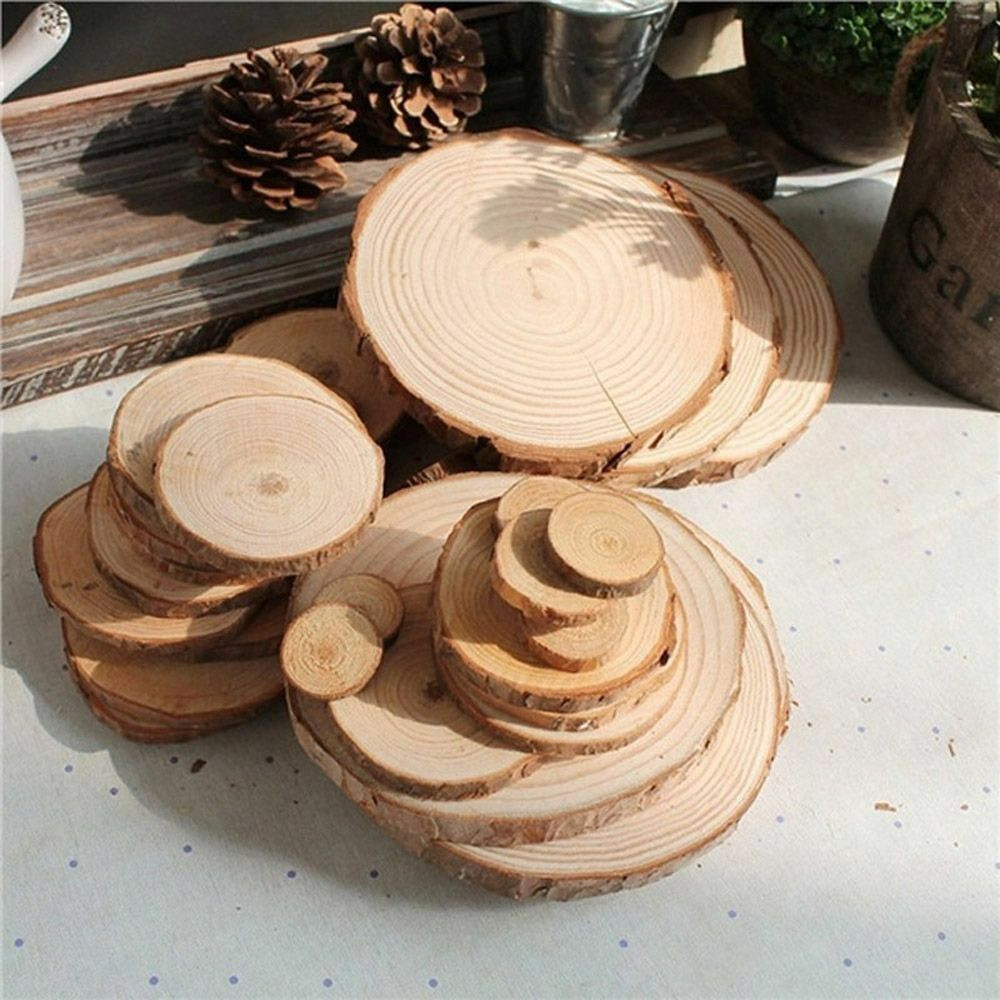 DIY Wood Slices For Wedding
 50pcs Wedding Centerpieces DIY Crafts Wood Slices Discs