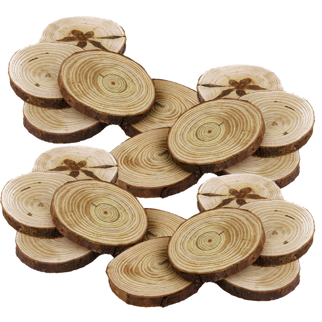 DIY Wood Slices For Wedding
 20x Pine Wood Tree Log Slices for Wedding Party DIY Crafts