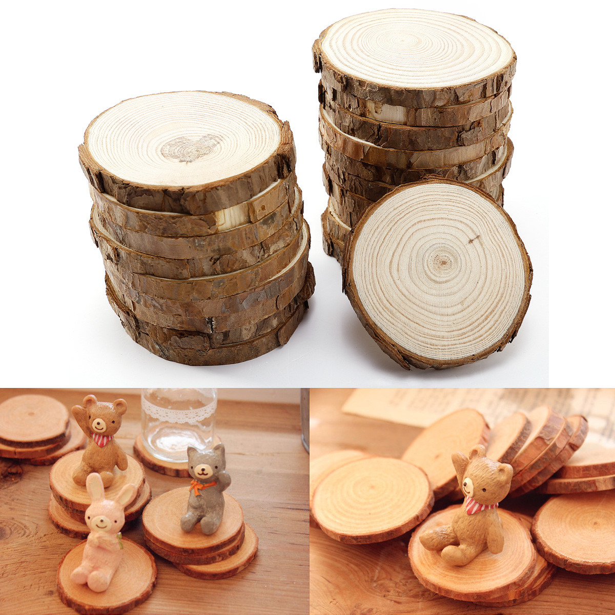 DIY Wood Slices For Wedding
 20x Natural Wood Round Slices Wedding Decor DIY Favors