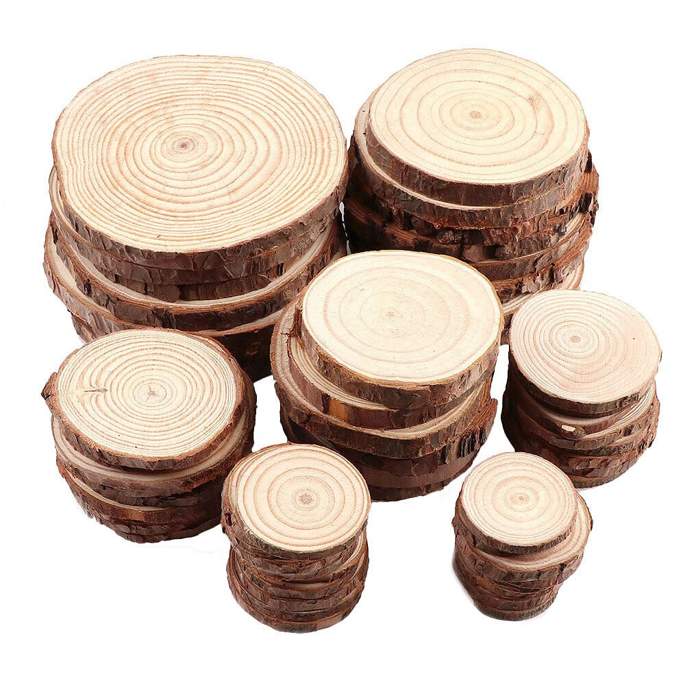 DIY Wood Slices For Wedding
 10PC Natural Round Wood Slices Circles Diy Wood Crafts For