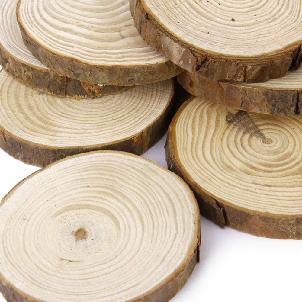 DIY Wood Slices For Wedding
 50pcs DIY Wedding Centerpieces Tree Bark Crafts Wood