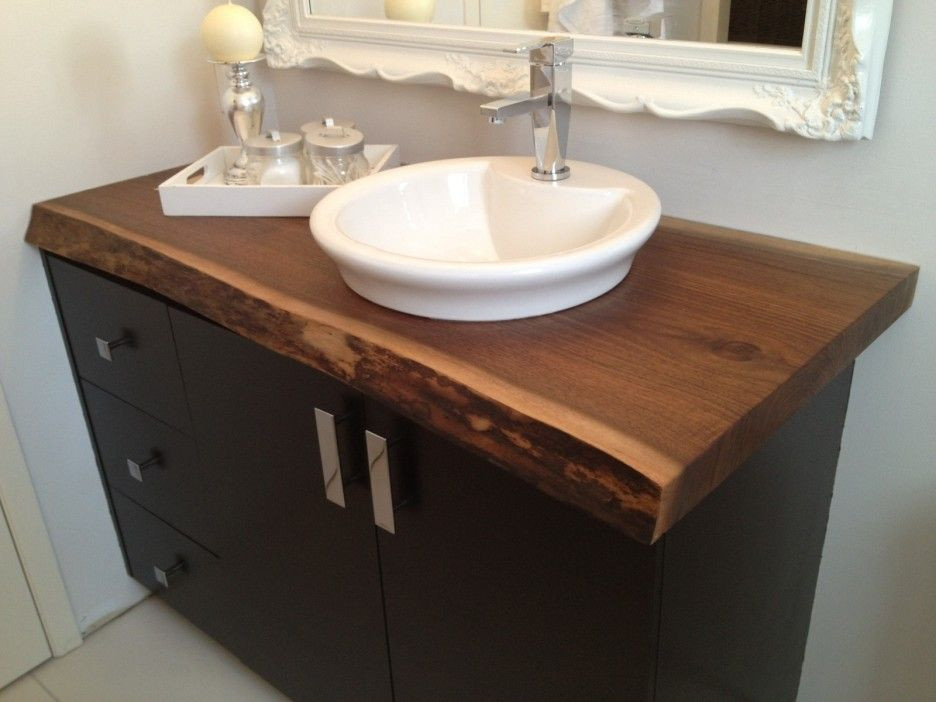 DIY Wood Vanity Top
 Bathroom black diy bathroom vanity with wooden top and