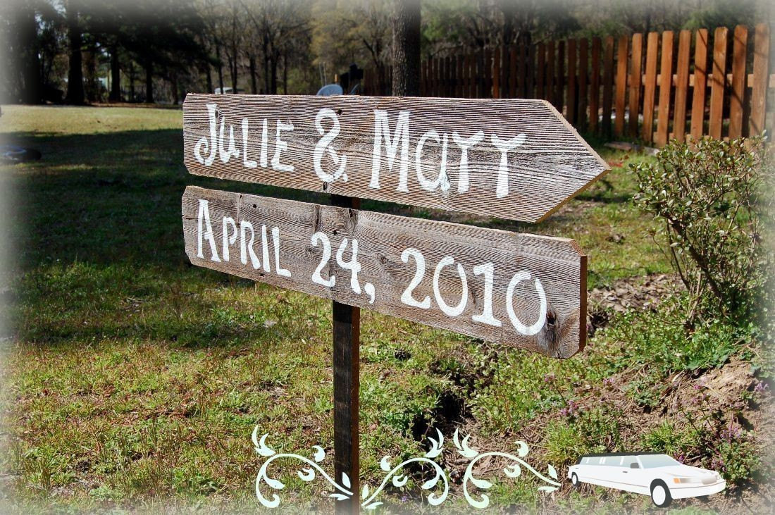 DIY Wood Wedding Signs
 DIY Wood Wedding Signs 2 Directional With1 Stake Reclaimed