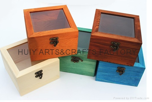 DIY Wooden Box With Hinged Lid
 Unfinished wooden box with many dividers and hinged lid