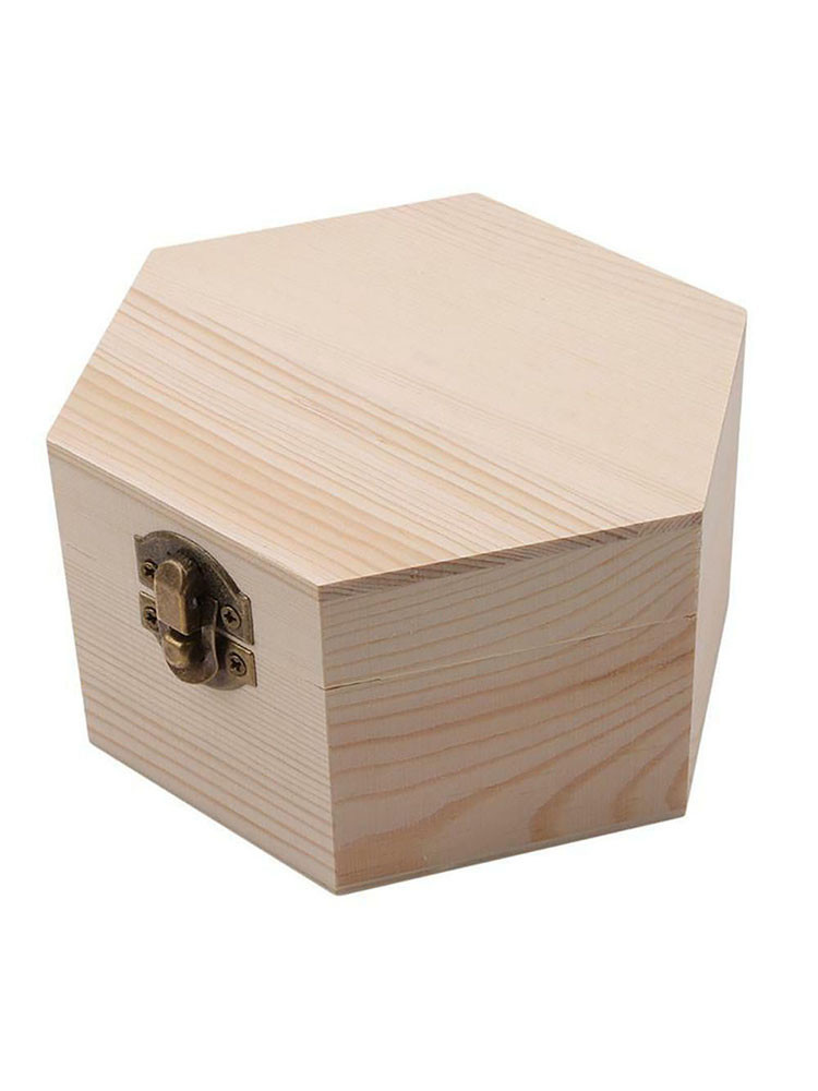 DIY Wooden Box With Hinged Lid
 Unfinished Wood Box Jewellery DIY Gift Case Crafts with