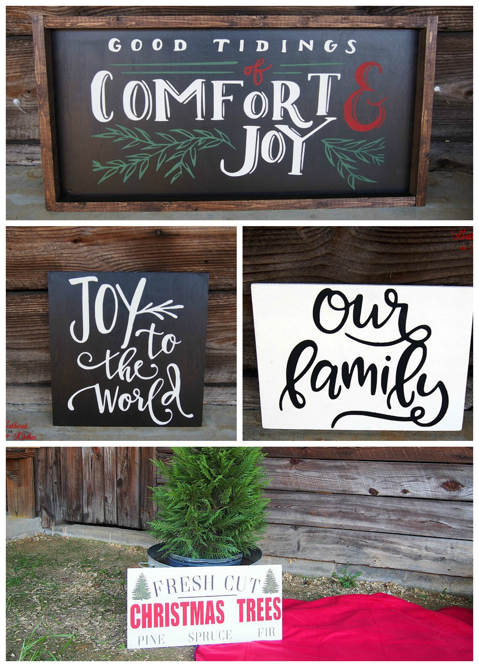 DIY Wooden Christmas Signs
 DIY Christmas Themed Winter Wooden Signs Gathered In The