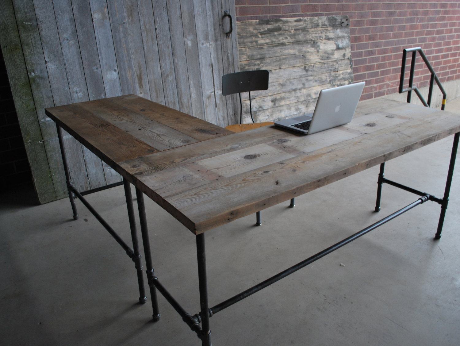 DIY Wooden Desk
 L shape modern rustic desk made of reclaimed wood Choose your
