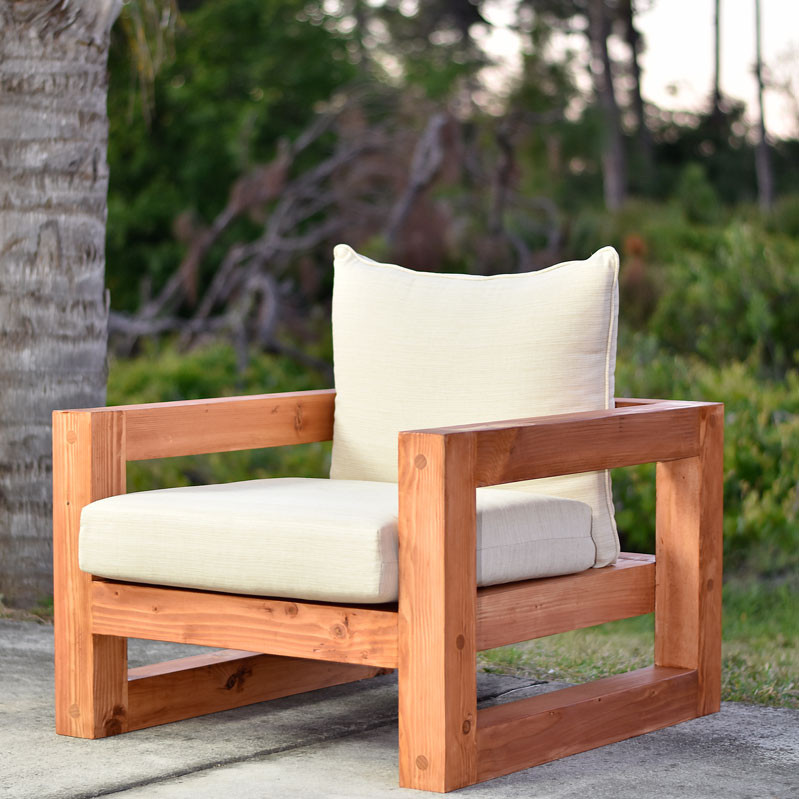 DIY Wooden Outdoor Furniture
 Modern Outdoor Chair Free Plan DIY Creators