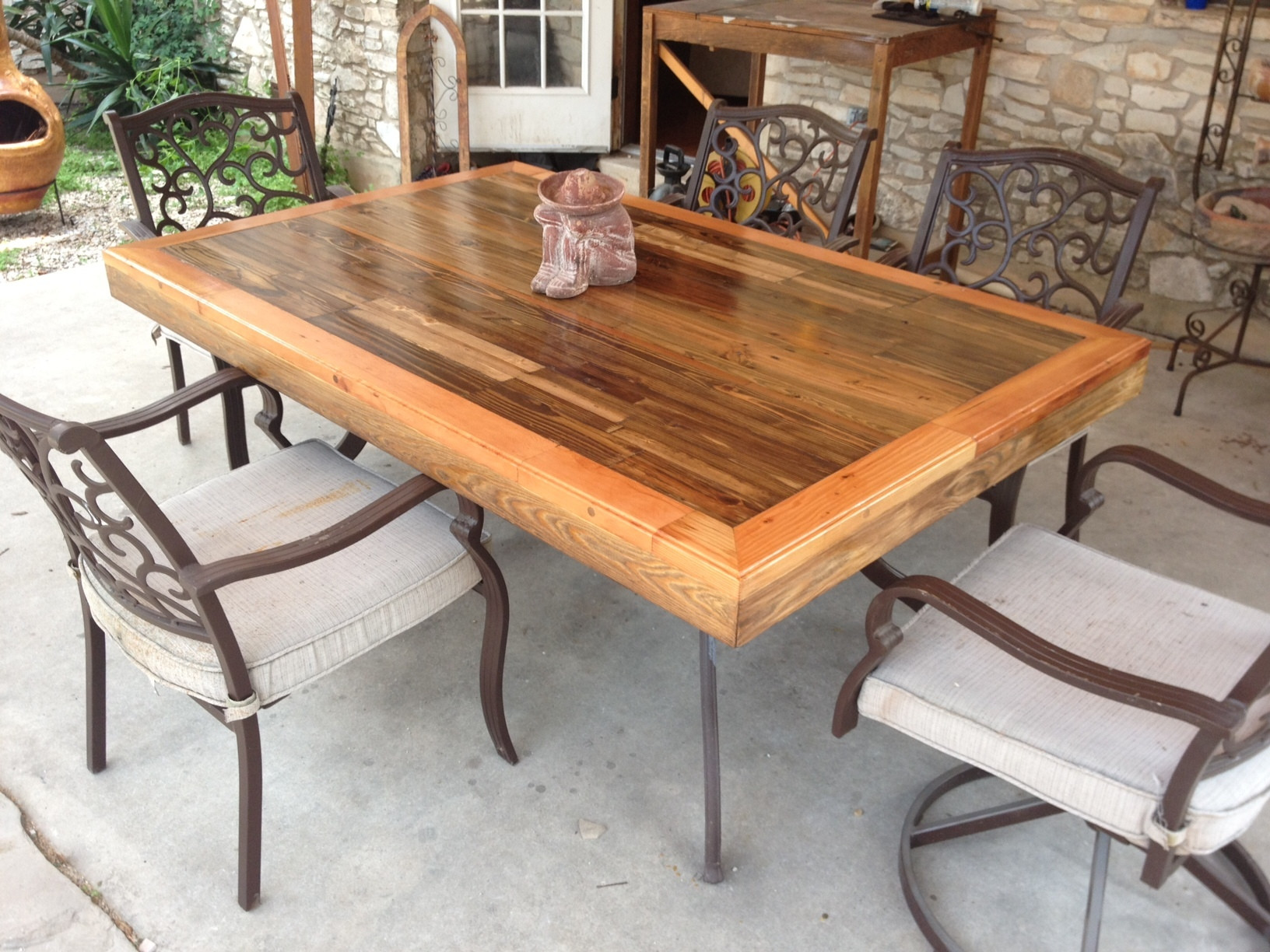 DIY Wooden Patio Table
 Patio Tabletop Made From Reclaimed Deck Wood 4 Steps