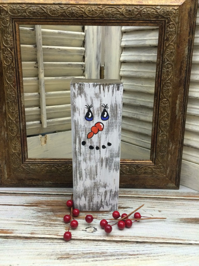 DIY Wooden Snowman
 Diy Rustic Wood Snowman Block Mixed Kreations