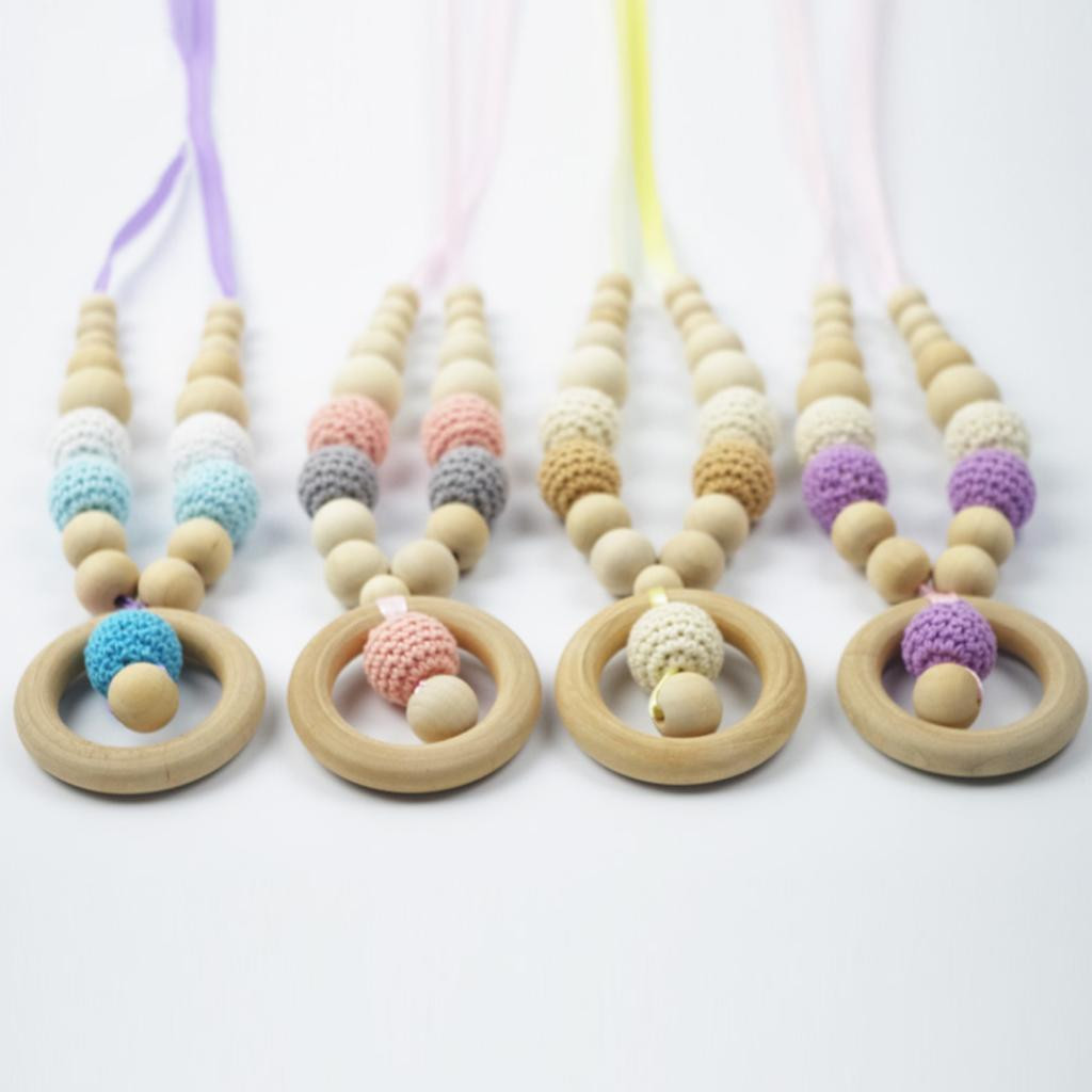 DIY Wooden Teething Ring
 20pcs Round Baby Teething Ring Unfinished Wooden Natural