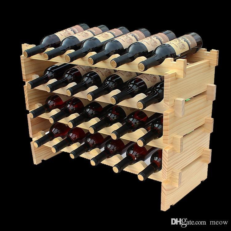 DIY Wooden Wine Rack
 Wooden Wine Rack DIY Assemble Wine Shelf Wood Holders