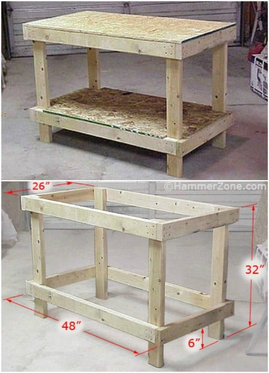DIY Wooden Workbenches
 50 DIY Home Decor And Furniture Projects You Can Make From