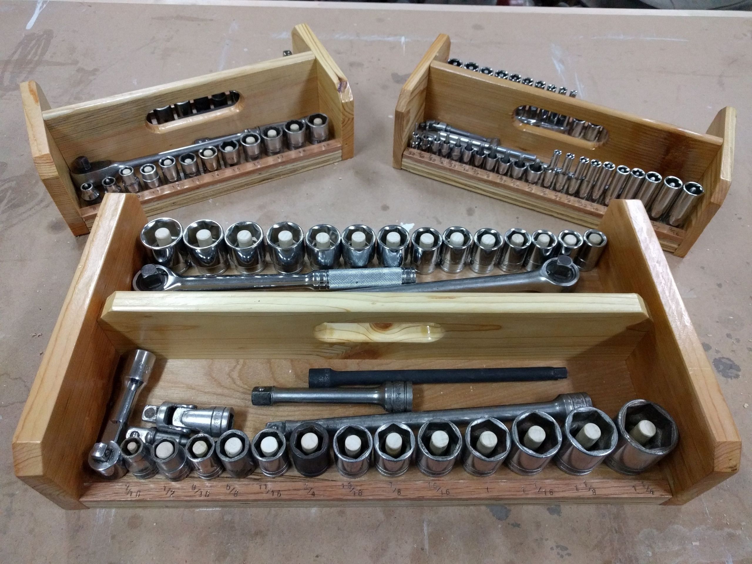 DIY Wrench Organizer
 Stackable Ratchet and Socket Trays DIY