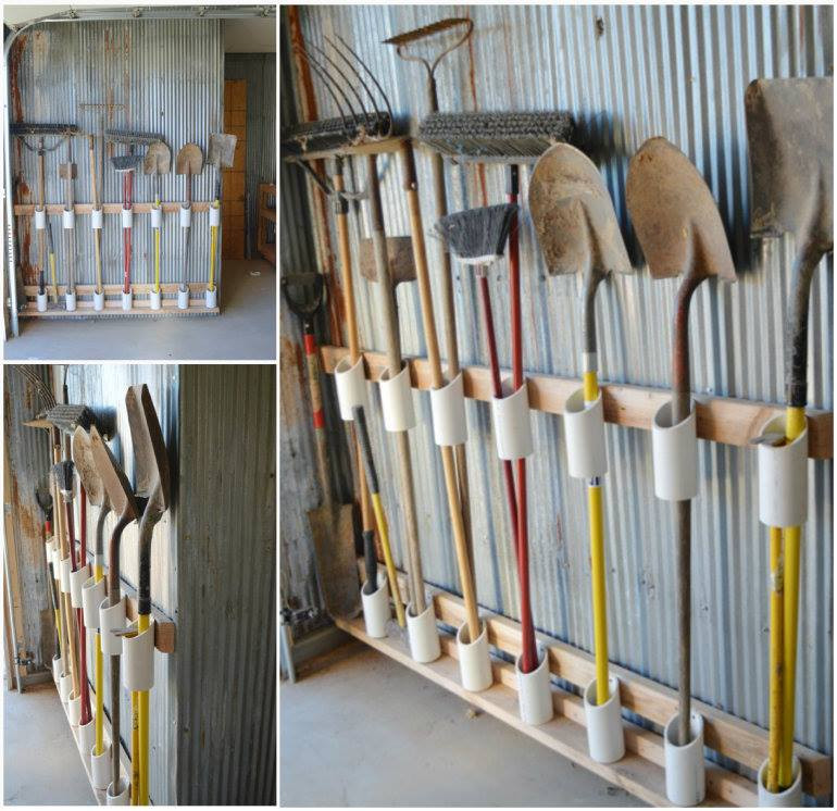 DIY Yard Tool Rack
 10 DIY home storage ideas